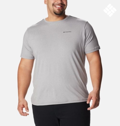 Columbia Tech Trail Crew Neck T-skjorte Herre Lyse Grå | Plus Size 12843C